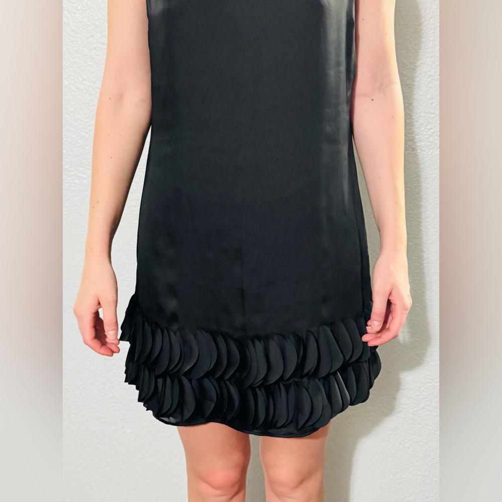 ASOS Black Ruffle Hem Mini Dress - Picture 3 of 11
